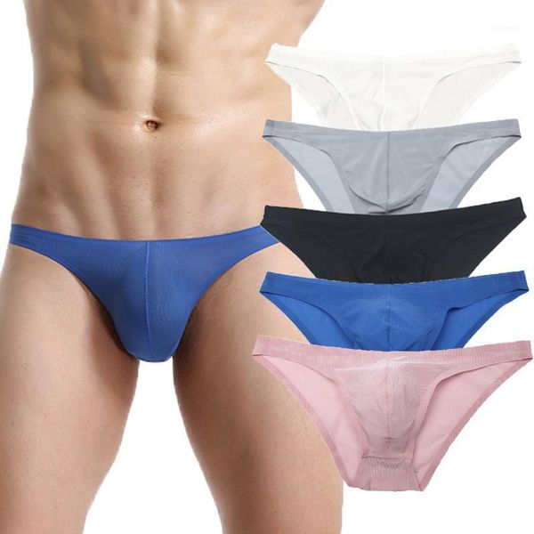 

3pcs mens briefs seamless ice silk underwear gay panties cueca jockstrap transparent thongs slips bikini tanga underpants1, Black;white