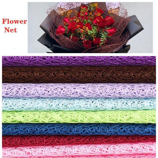 

gift wrap rose flower wrapping paper net diy kraft bouquet shop supplies wedding decoration material packaging 50cm * 70cm1