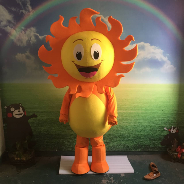 

mascot costumes sun flower mascot costume walking props people wear doll costumes puppet mascot halloween party masquerade anime shows, Red;yellow