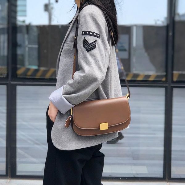 

shoulder bags fashion genuine leather women luxury handbags designer saddle