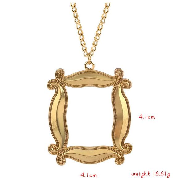 

pendant necklaces friends tv show peephole frame door yellow enamel classic jewelry accessories gifts yt72, Silver