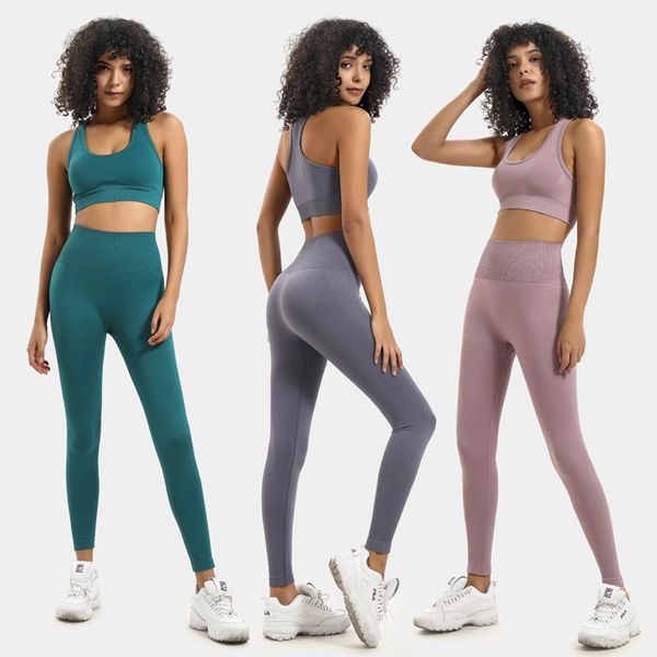 

2pc/set sports suits seamless yoga set women fitness clothing sportswear leggings padded push up strappy sports bra suits1, White;red