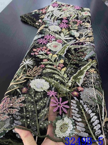 

african sequins lace fabric embroidered nigerian lace fabrics for wedding 2020 french tulle fabric ya3249b-5, Pink;blue