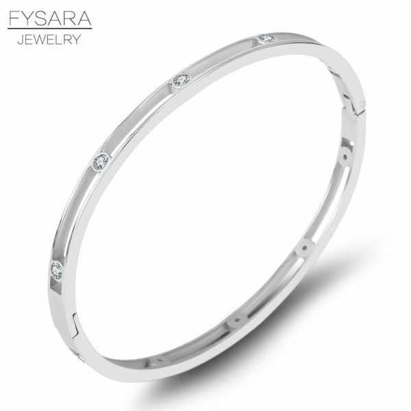 

fysara trendy zirconia crystal women bangles jewelry hollow thin bracelets bijoux rose gold color rhinestones arm pulseiras new wmtyxc, Black