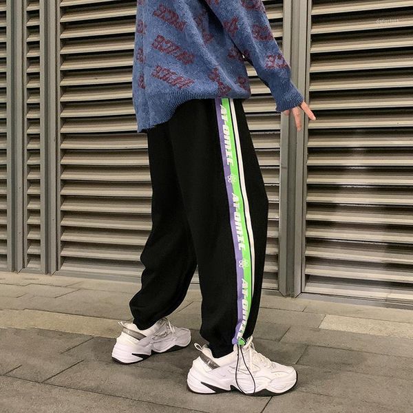 

autumn and winter fashion new casual men pants hip hop straight harem pants korean man loose trousers streetwear male clothing1, Black