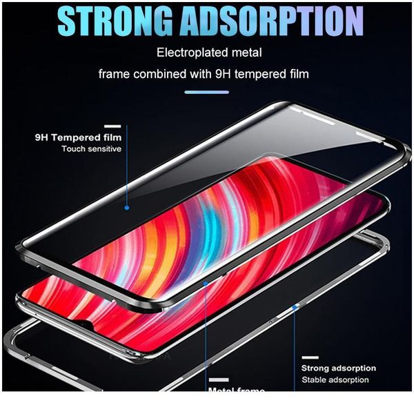 

double sided magnetic metal case for xiaomi 10 pro 9t 8 lite f1 a3 note 10 pro redmi no jlljjk