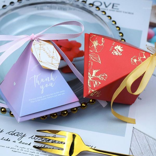 

gift wrap creative candy box double triangle wedding favor baby shower birthday party supplies decoration package bags1