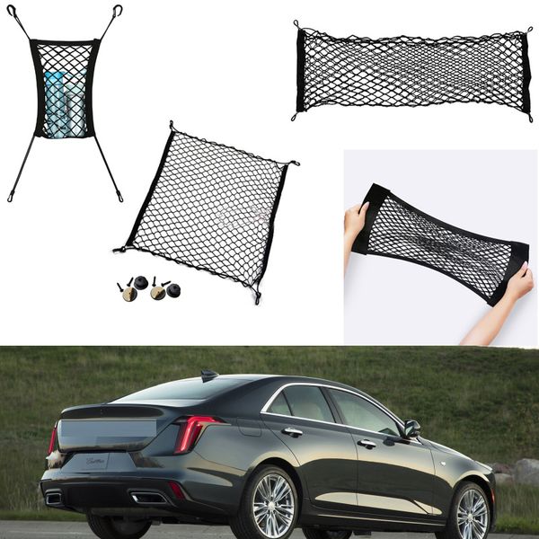 Para Cadillac CT4 2019-2023 Car veículo automático de veículo preto traseiro traseiro de porta-malas de bagagem de armazenamento de nylon nylon liso vertical líquido