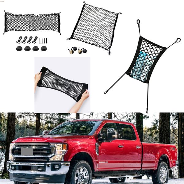 

for ford f-250 car vehicle black rear trunk cargo baggage organizer storage nylon plain vertical seat net