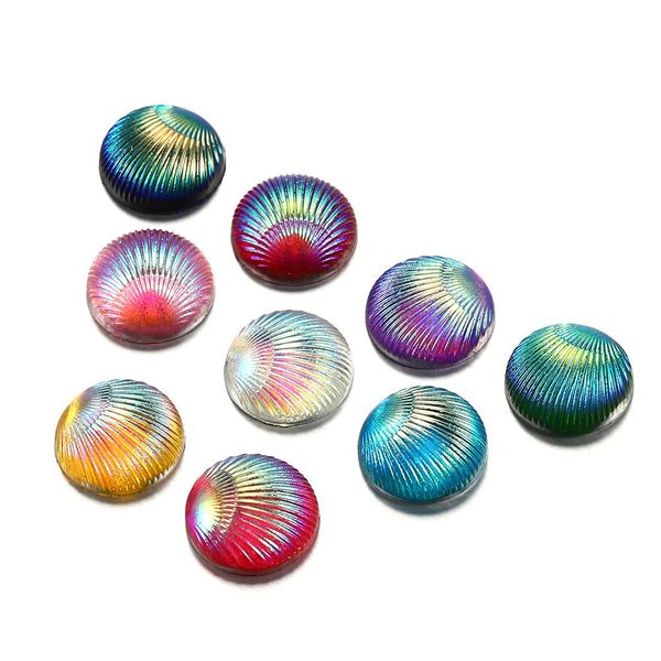 

20pcs / серия 10мм shell форма смолы кабошоны многоцветный круглый плоской задней кабошон diy для изготовления ювелирных изделий supplies по