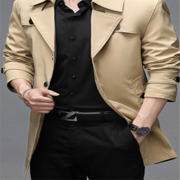 

new long windshield business quality men's jacket, Tan;black