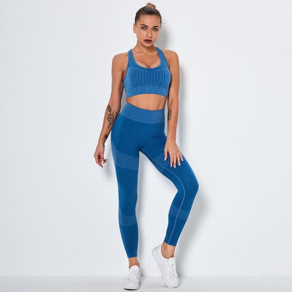 

2pcs seamless women yoga set high waist leggings bra knitted running tracksuit female gymwear fitness sportswear, White;red