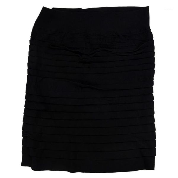 

womens bandage bodycon skirt ladies ribbed panel stretch mini party skirt - black1, Black