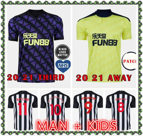 

новые 20 21 ritchie home soccer thereys shelley 2020 2021 joelinton футбольная рубашка almiron ritchie gayle man + kids kit jersey, Black;yellow