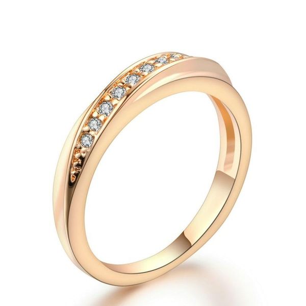 

cluster rings simple engagement wedding ring 925 sterling silver color for women single row drill rose gold finger fine jewelry, Golden;silver