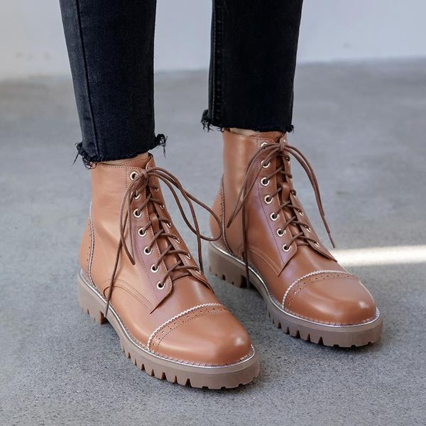 

2020 new winter motorcycle boots women's new winter high heel shoes cow leather ankle boots women's shoes botas mujer, Black