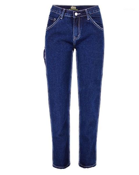 

spring summer blue crop side pockets ankle jeans for women loose boyfriend jeans mom mid rise straight denim pants1