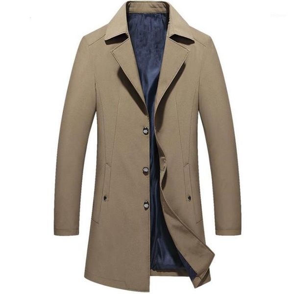 

spring and autumn men's jackets business casual solid color windbreaker long lapel jacket slim men's clothes1, Tan;black