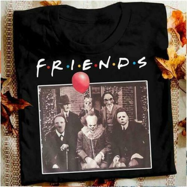 

друзья ужасов пеннисус майкл майерс джейсон voorhees halloween мужчины футболка хлопок соответствующая футболка падение доставка хорошего ка, White;black