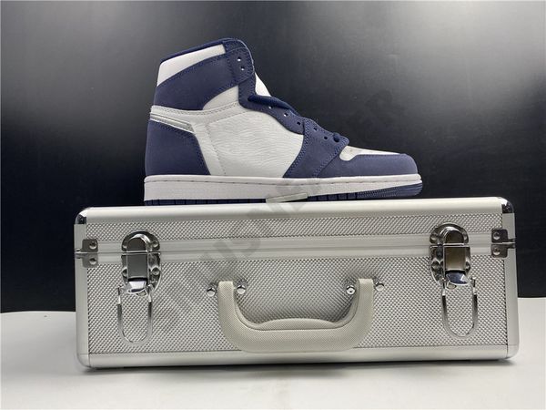 

2021 1 1s co.jp japan white navy silver basketball shoes metal box designer fashion mens trainers sports sneakers dc1788-100 size 7.5-13