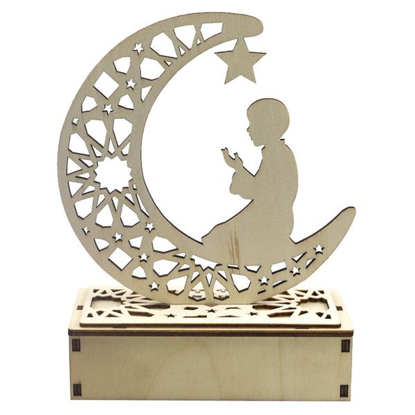 

eid mubarak ramadan wooden decor hollow moon star blessing word decoration for happy eid mubarak home room table decoration 189 n2