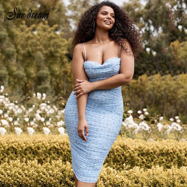 

2020 summer new women's streetwear spaghetti strap printed tight floral draped knee length dress bodycon club party dress1, Black;gray