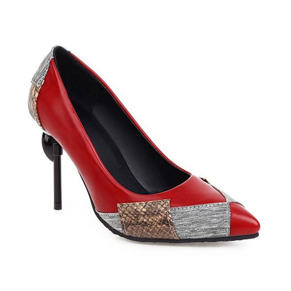 

spring autumn leopard women shoes high heels elegant pumps luxury singles party shoes woman pointed toe big size 32-48 c-59, Black