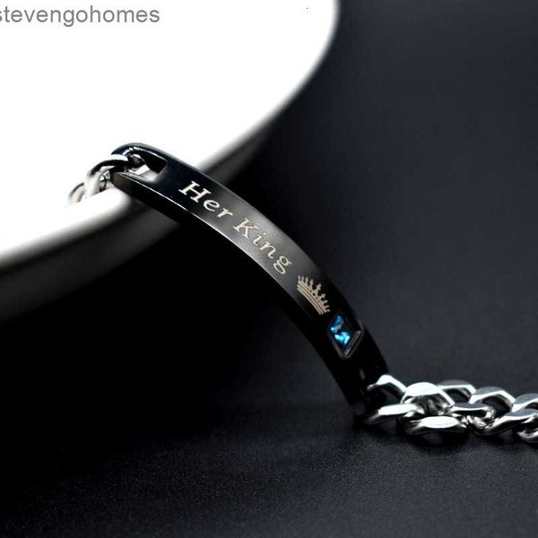 

wristband his queen her king lovers accessories crown charm bracelet, Silver