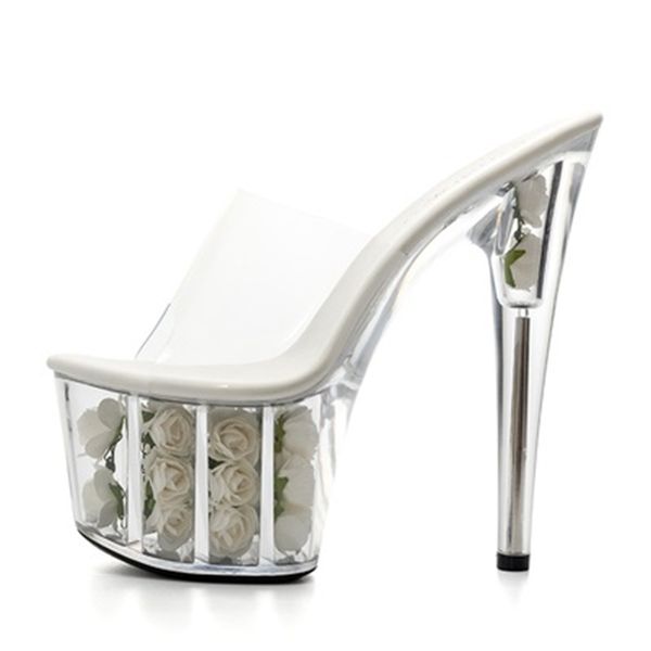 

2020 women's shoes will see new super high heels 17 in thin-leaved, water-proof transparent glass slippers h7ua, Black