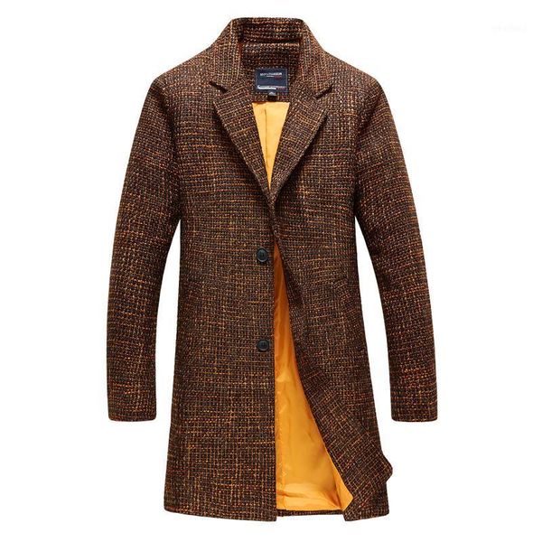 

men's trench coats 2021 autumn and winter style men's fashion leisure long coat jackets 1, Tan;black