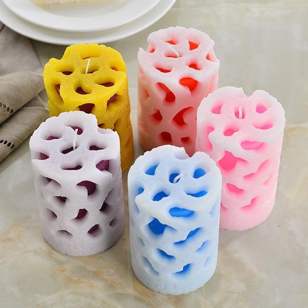 

european aromatherapy candle smokeless fragrance scented candles column wax candlelight for dinner valentines party supplies bbygsu