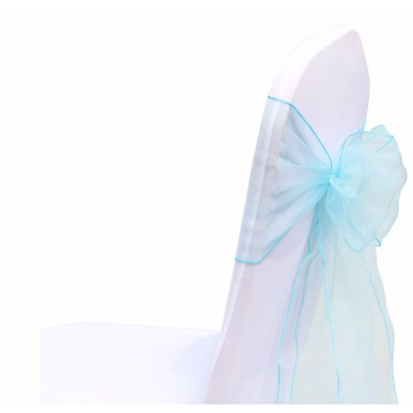 

1 шт. 18x275cm органза стул щелков лук-лук галстук навязчивой полос клавишного кресла тюль для свадебного банкета рождественское событие сто