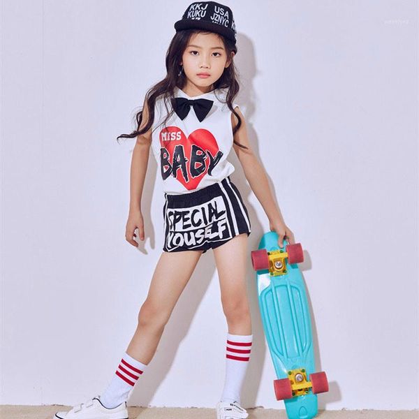 

new modern hip hop jazz dance costumes girls shorts cheerleading dancer costume for girls stage costumes for singers1, Black;red