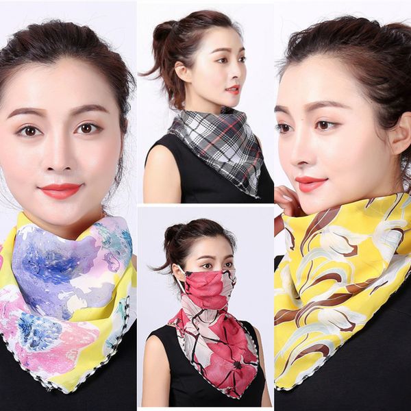 

outdoor chiffon women silk handkerchief windproof half face dust-proof sunshade masks scarf dust mask paoutlet8ukp