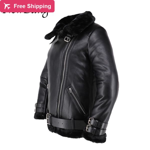 

2021 new women rabbit fur faux leather jacket berber patchwork short suede shearling overcoat motorcycle jackets with belt xk48, Black