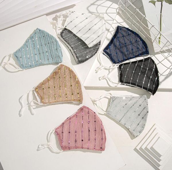 

face fashion spring bling mask bling summer sequin outdoor suncreen anti-dust breathable washable