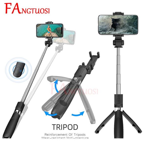 

fangtuosi новая беспроводная bluetooth selfie stick 3 в 1 удлинительное портативное монопод мини-штатив с дистанционным затвором pal bbyfco, Golden