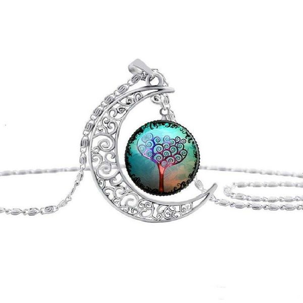 

new fashion vintage tree of life gemstone fashionqesumoon women pendant necklaces hollow carved 8 mix jewelry styles neck7149