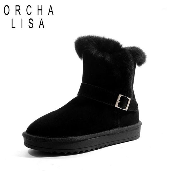 

boots orcha lisa cow leather warm winter women fur snow black gray ladies casual flat shoes botas mujer1