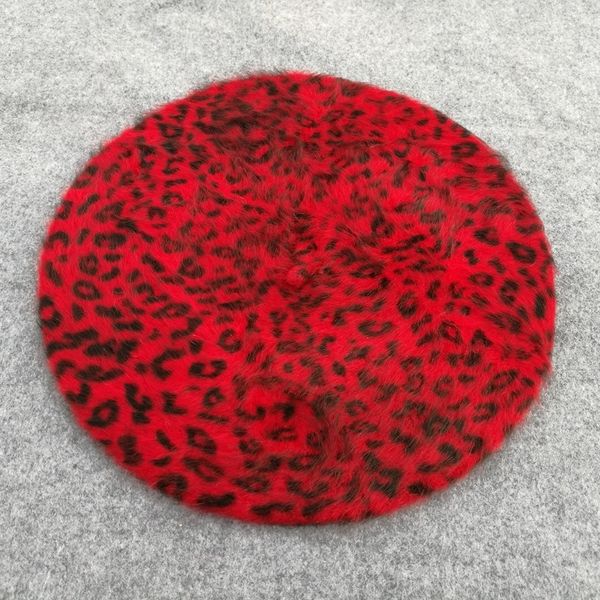 

etry women beret cherry pattern winter autumn and hat painter hat winter street fashion wool, Blue;gray