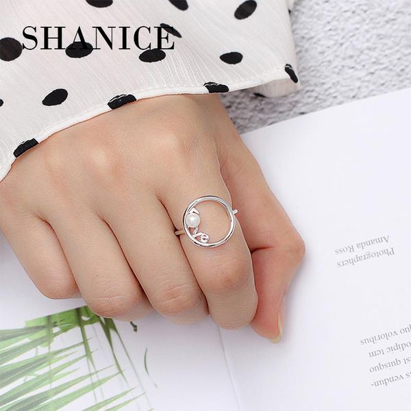 

SHANICE 100% 925 Sterling Silver open Ring Love Shape With Cubic Zirconia Fine Accessories open Rings For Women Wedding Jewelry, Golden;silver