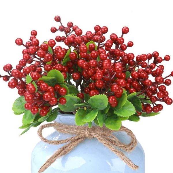 

christmas berry artificial red berries branches for christmas wreaths craft decorations diy fake flowers home table decor