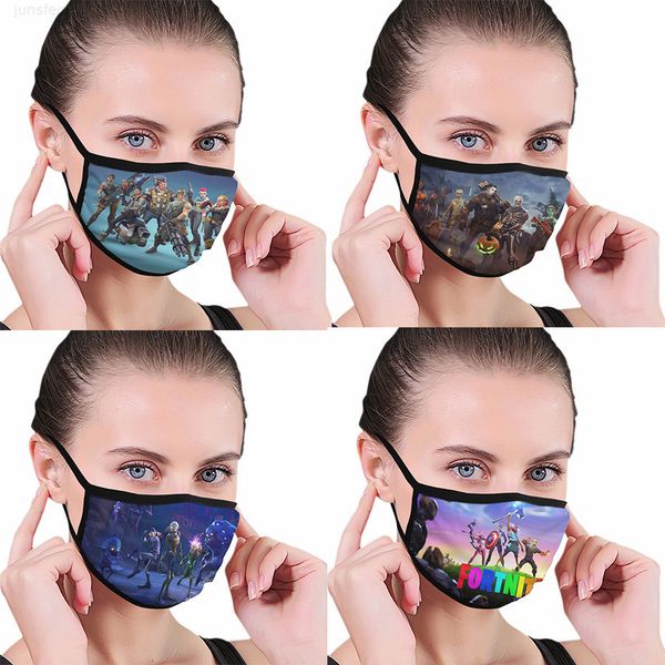 

fortnite pattern full-width printed dust mask with black border, comfortable wash reuse, easy to wear and ing