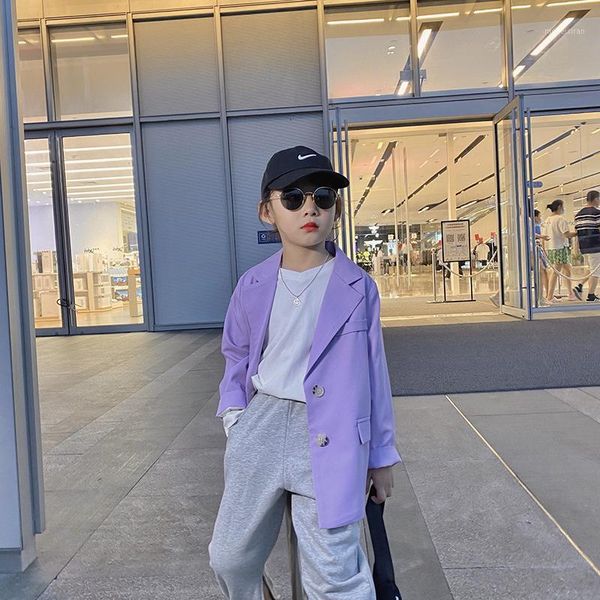 

2020 autumn new children's clothing children suit coat korean girls leisure small suit jacket1, Blue;gray