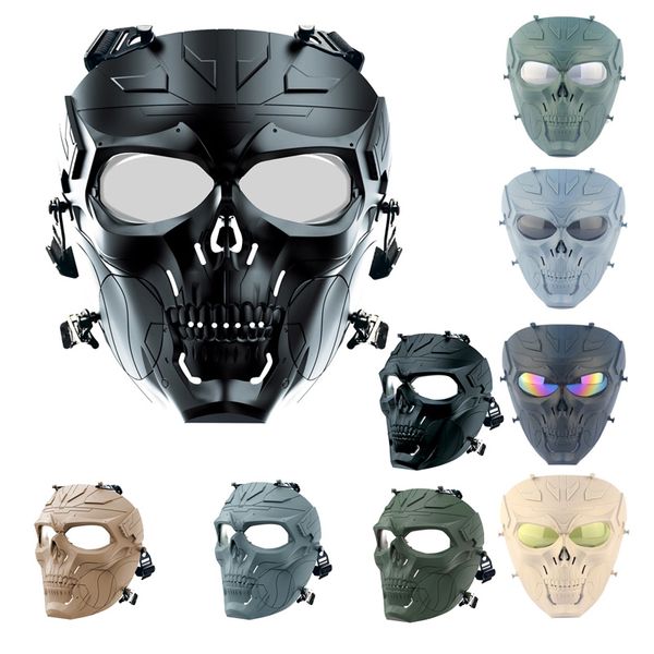 Outdoor Paintball Shooting Horror Skull Mask Protezione per il viso Gear Tactical Halloween Cosplay NO03-321