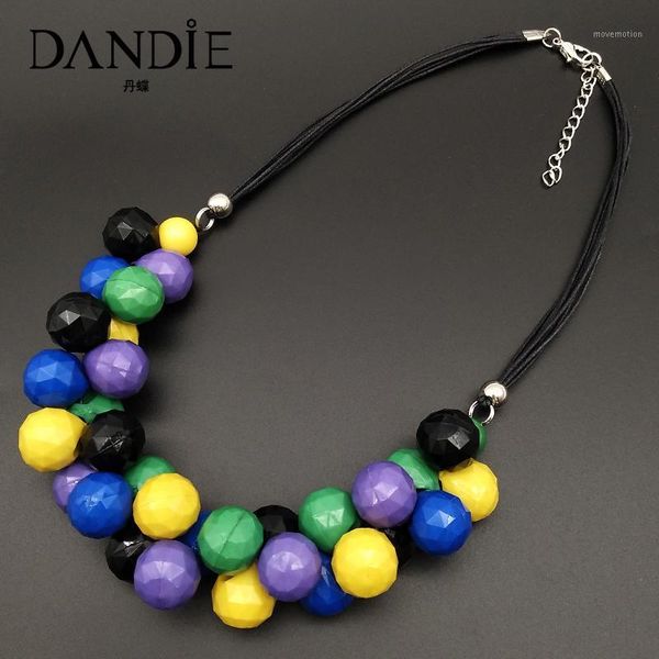 

dandie fashion mixed color acrylic necklace, simple female accessories1, Golden;silver