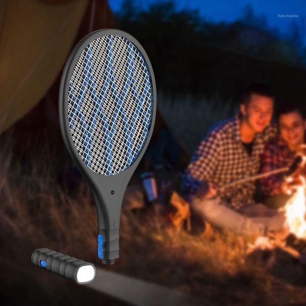 

outdoor gadgets 2 in 1 4000v 1200mah electric mosquito swatter dispeller killer racket mini led camping travel lantern torch1