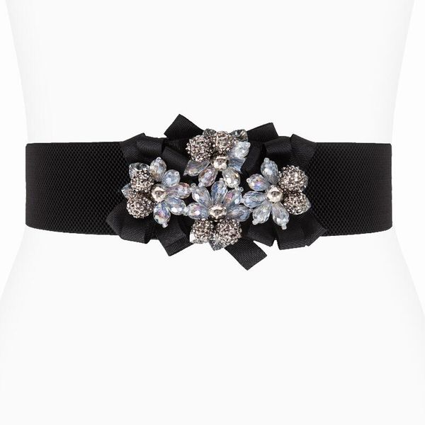 

new dress decorative rhinestone belt ladies fashion slim waist personality wild elastic waist seal female dp13, Black;brown