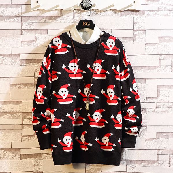 

2021 new sweaters men's long sleeves autumn spring striped pullover knitted o-neck plus oversized 5xl 7kpc, White;black