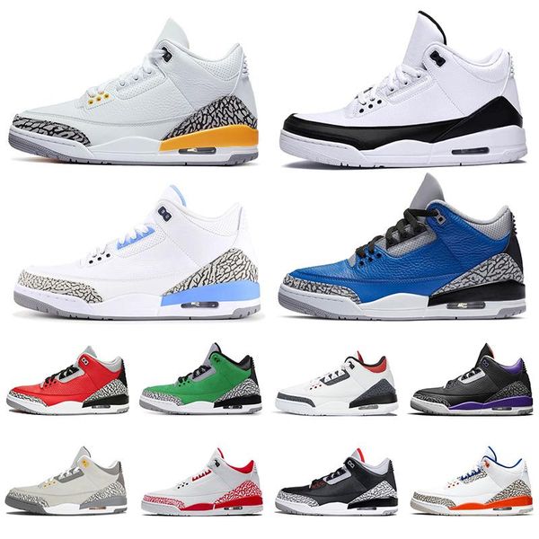 

3 3s men basketball shoes black cat mocha blue wolf cool grey varsity royal pure money mens trianers sports sneaker 40-47
